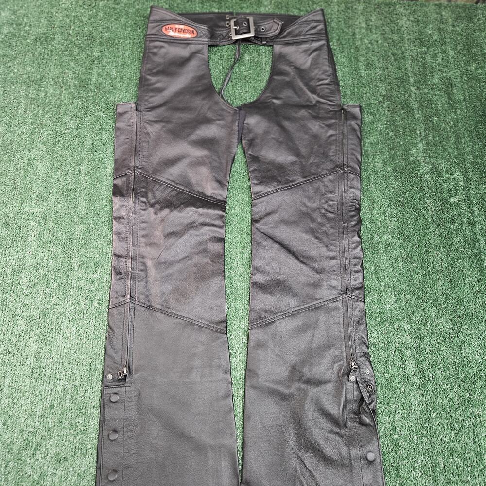 Harley Davidson Women’s Medium Genuine Leather Riding Chaps Amazing Condition